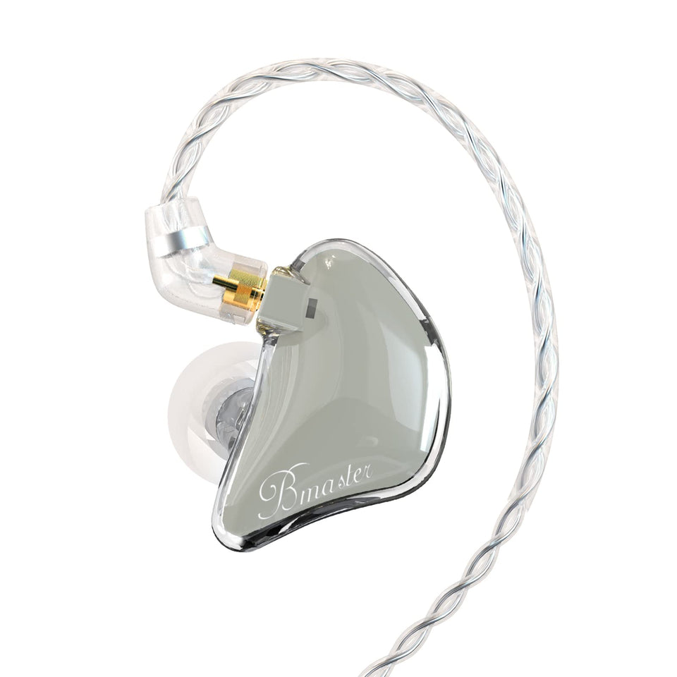 BASN Bmaster triple-driver earphone in grey offering stage-ready sound isolation.