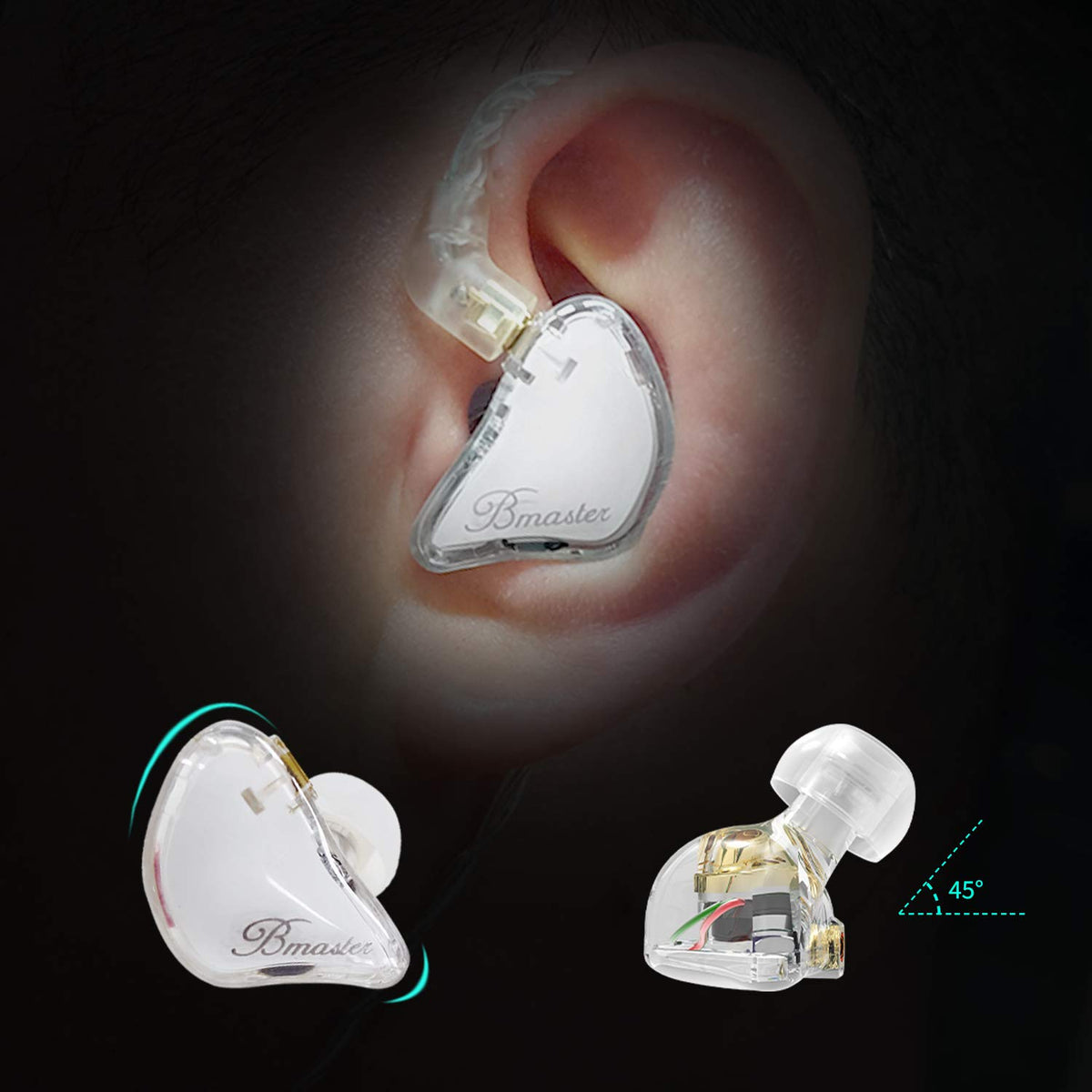 BASN Bmaster MMCX detachable cable connection enabling quick swaps for customization.