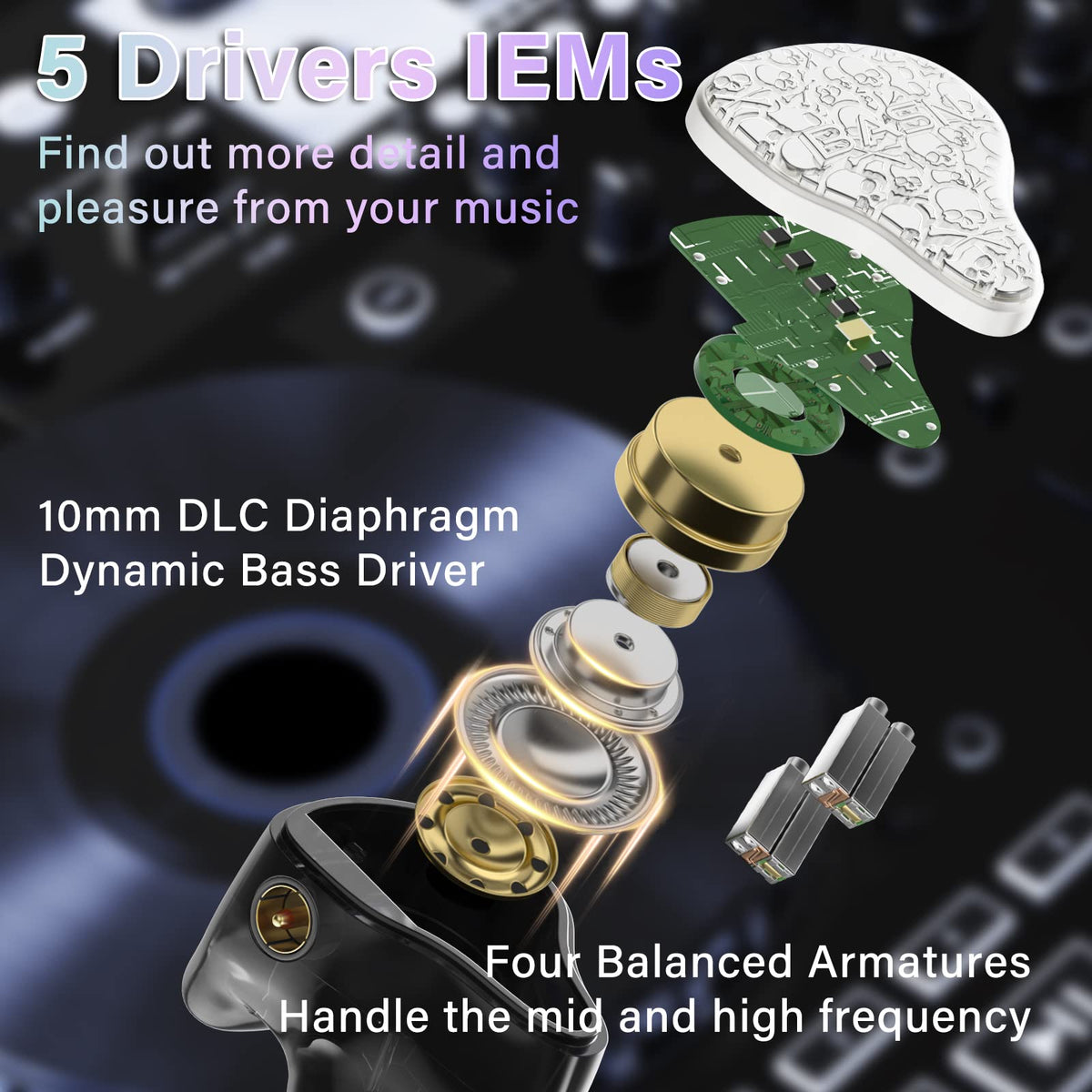 BASN Bmaster5 4BA drivers delivering clear trebles and warm mids for live vocals.
