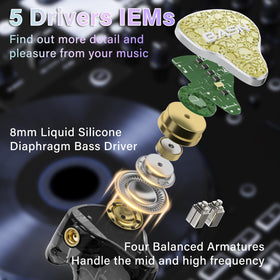 Close-up of BASN Bmaster5 8mm diaphragm driver for deep bass