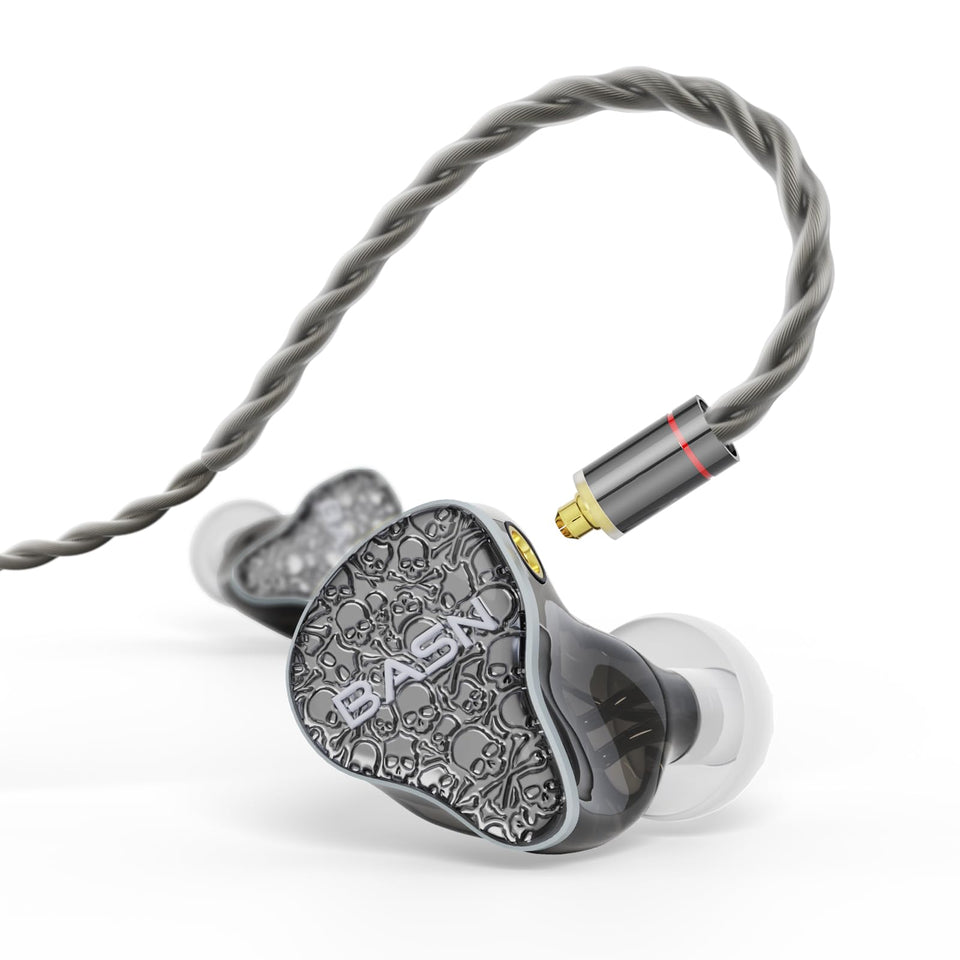 BASN Bmaster5 ear monitors with driver assembly delivering powerful bass and detailed highs.