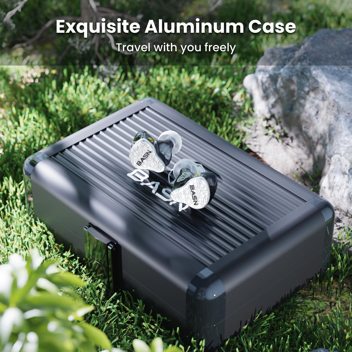 Silicone and memory foam tips provide a comfortable, secure seal.