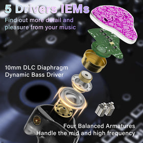BASN Bmaster5 with four BA drivers enhances treble presence and warm mids.