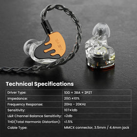 BASN BmasterX detachable cable with silver plated wiring for durable audio