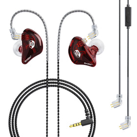 BASN Bsinger front view in red showing ergonomic shell and color pop for stage visibility