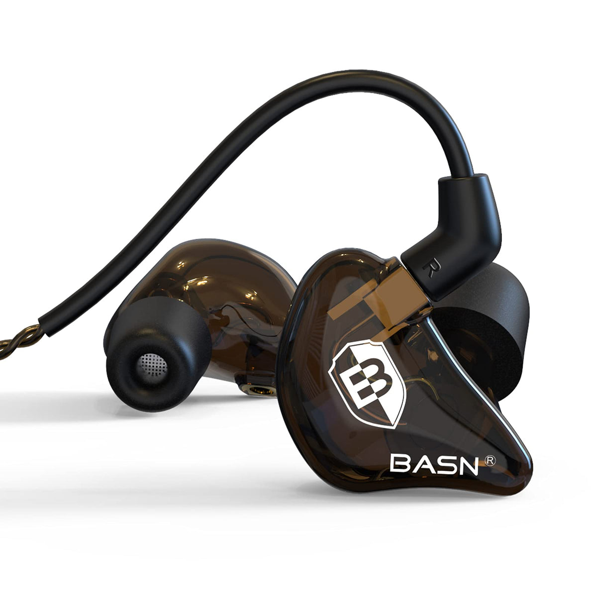 BASN Bsinger front view showing ergonomic housing and glossy finish for secure fit