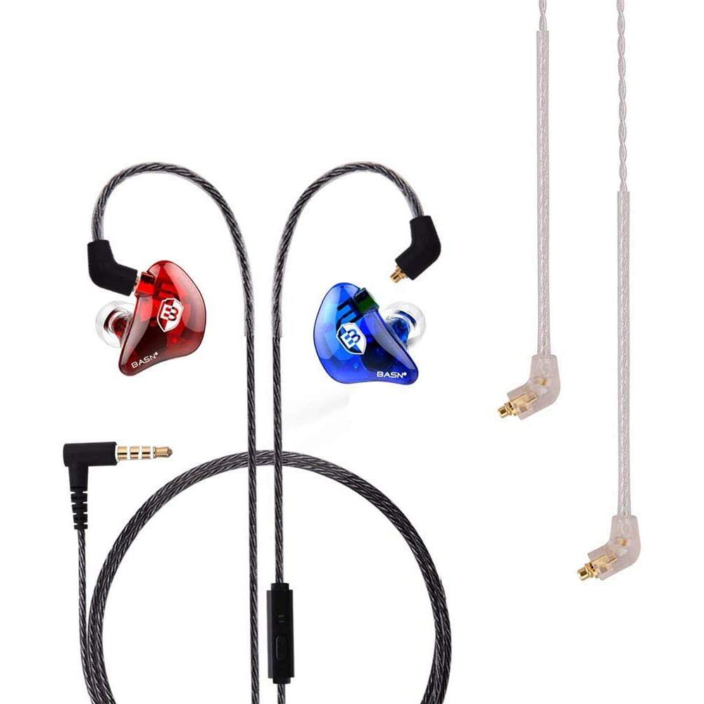 BASN Bsinger LUX front view showing red and blue shells, clear stage-ready design and comfort