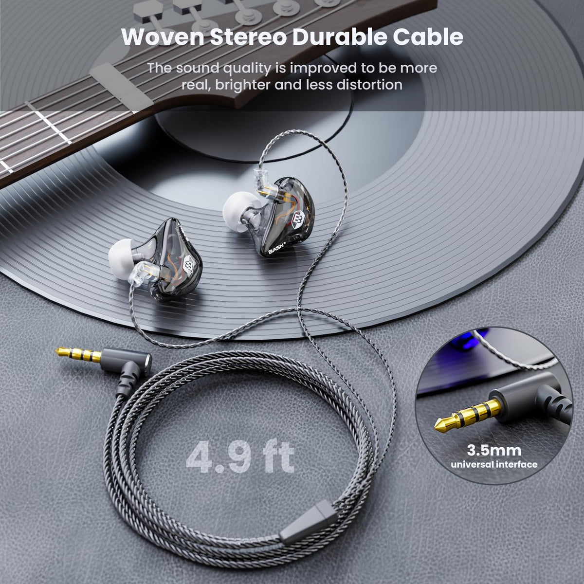 BASN Bsinger mic cable with inline control shown for phone calls and recording