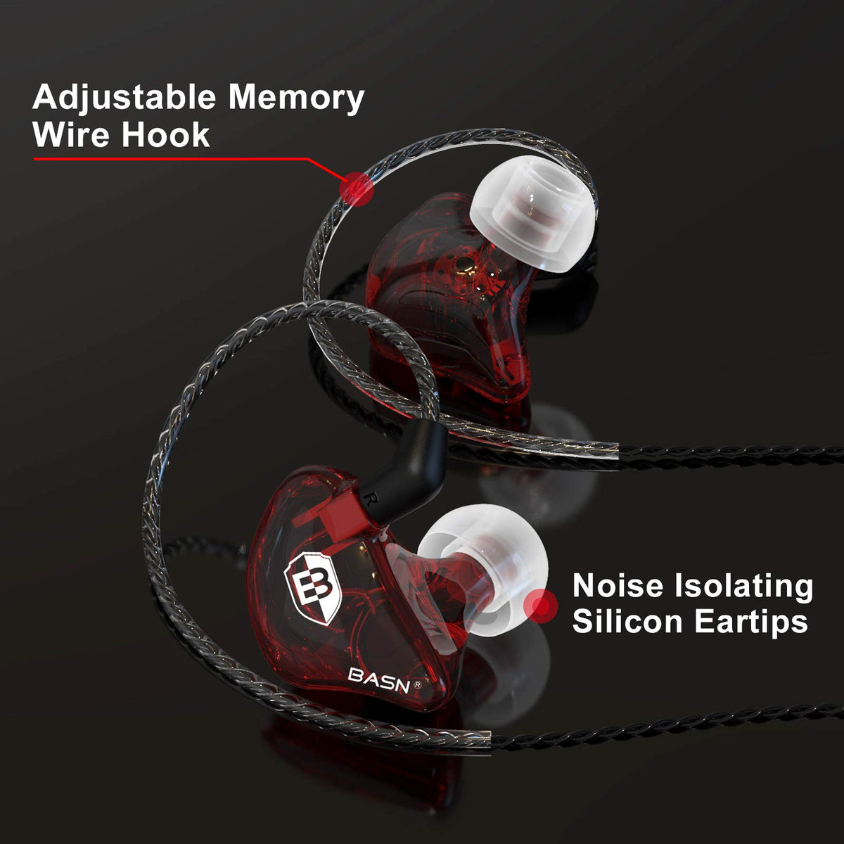 BASN Bsinger PRO accessories layout with tips and cables for customizable fit