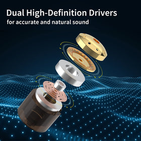 BASN Bsinger PRO driver close-up revealing dual-driver detail for clarity