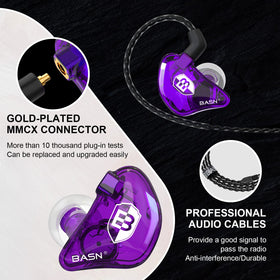 BASN Bsinger PRO memory-wire ear hook detail offering secure fit benefit