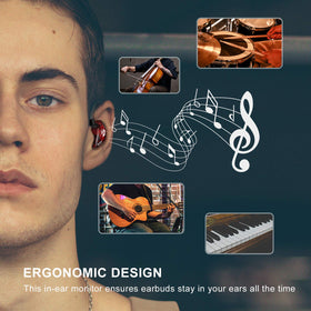 BASN Bsinger PRO worn with memory wire earhook for secure over-ear stability