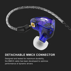 BASN in-ear fit on model demonstrating secure over-ear hook and isolation benefit