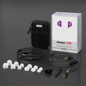 BASN on-stage lifestyle with musician wearing IEMs for clear foldback and noise isolation