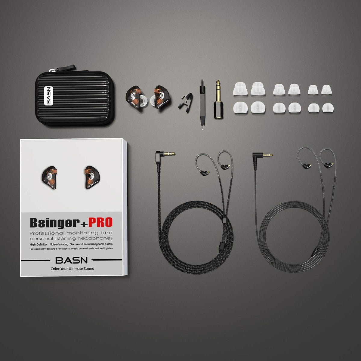 BASN assorted single and double layer eartips enabling tailored isolation