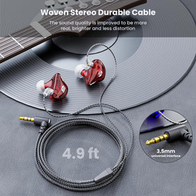 BASN Bsinger woven professional cable and separate mic cable with 2-pin connectors for durability