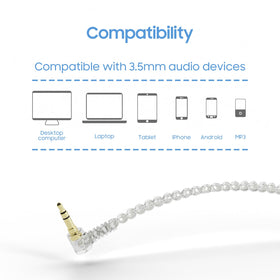 BASNLIFE 1.5m wired detachable MMCX cable ready for BASN IEMs