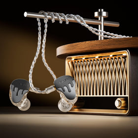 Ergonomic earhooks and shirt clip securing BASNLIFE BmasterX during performances.