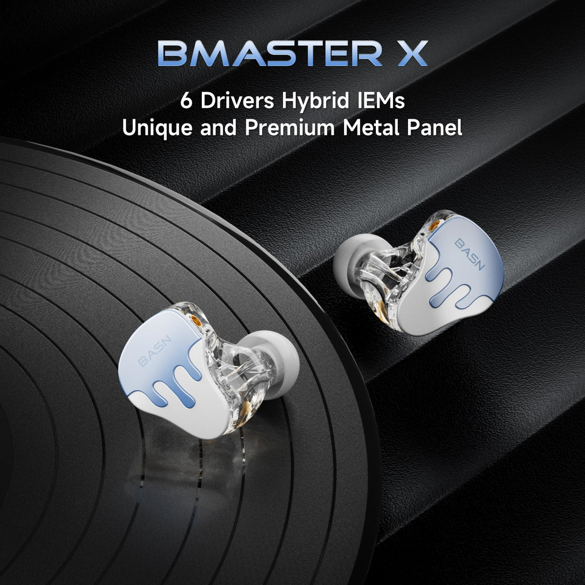 BASNLIFE BmasterX metal faceplates with geometric texture add visual identity and durability.