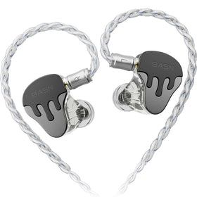 BASNLIFE BASN BmasterX six-driver hybrid earphones with stage-ready visuals and compact design.