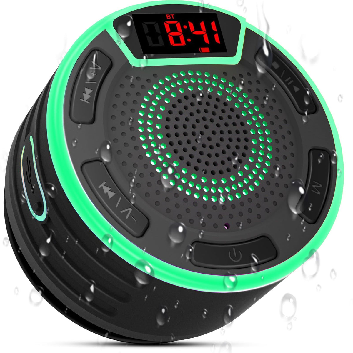 BassPal front view with LED display showing time and battery, convenient control