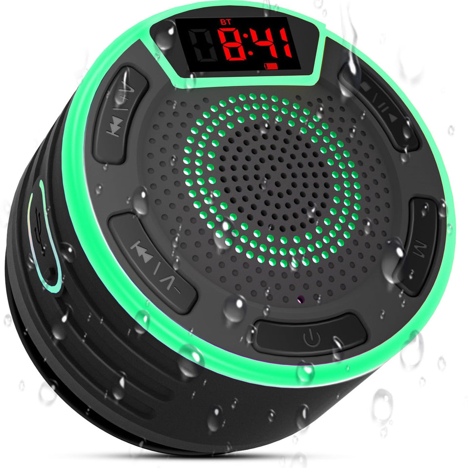 BassPal front view with LED display showing time and battery, convenient control
