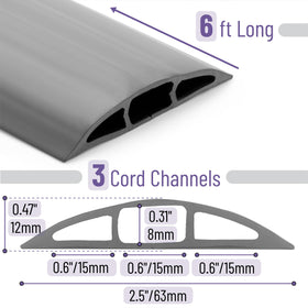 Bates Choice cable protector with ribbed base anchors securely on floors.