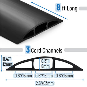 Bates Choice cord cover hides cables for a clean office or home workspace.
