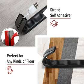 Bates Choice cord cover uncoils to lay flat for long cable runs.