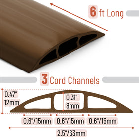 Bates Choice 6ft coil uncoils to lay flat, ready to protect multiple cables.