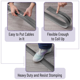 Bates Choice 10-foot cord cover minimizes trip hazards in offices.