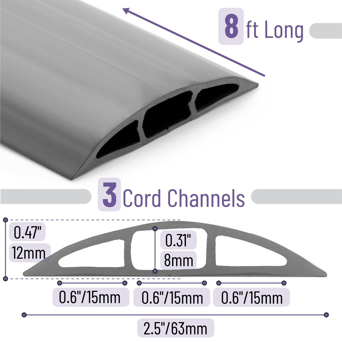 Bates Choice durable floor cord cover with flexible material.