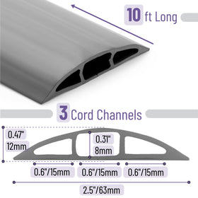 Bates Choice floor cord cover flat profile maintains smooth high-traffic pathways.