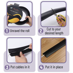 Pre-split rear on Bates Choice cord cover simplifies installation without tape.