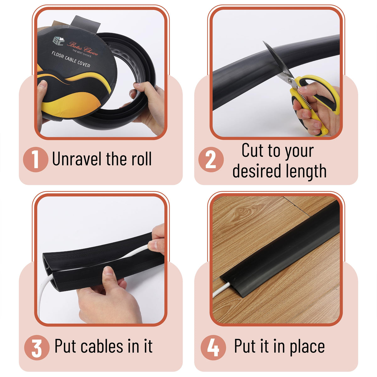 Bates Choice pre-split rear design eliminates adhesive tapes during installation.