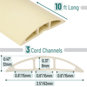 Bates Choice three-channels closeup organizes cords to reduce tangling.