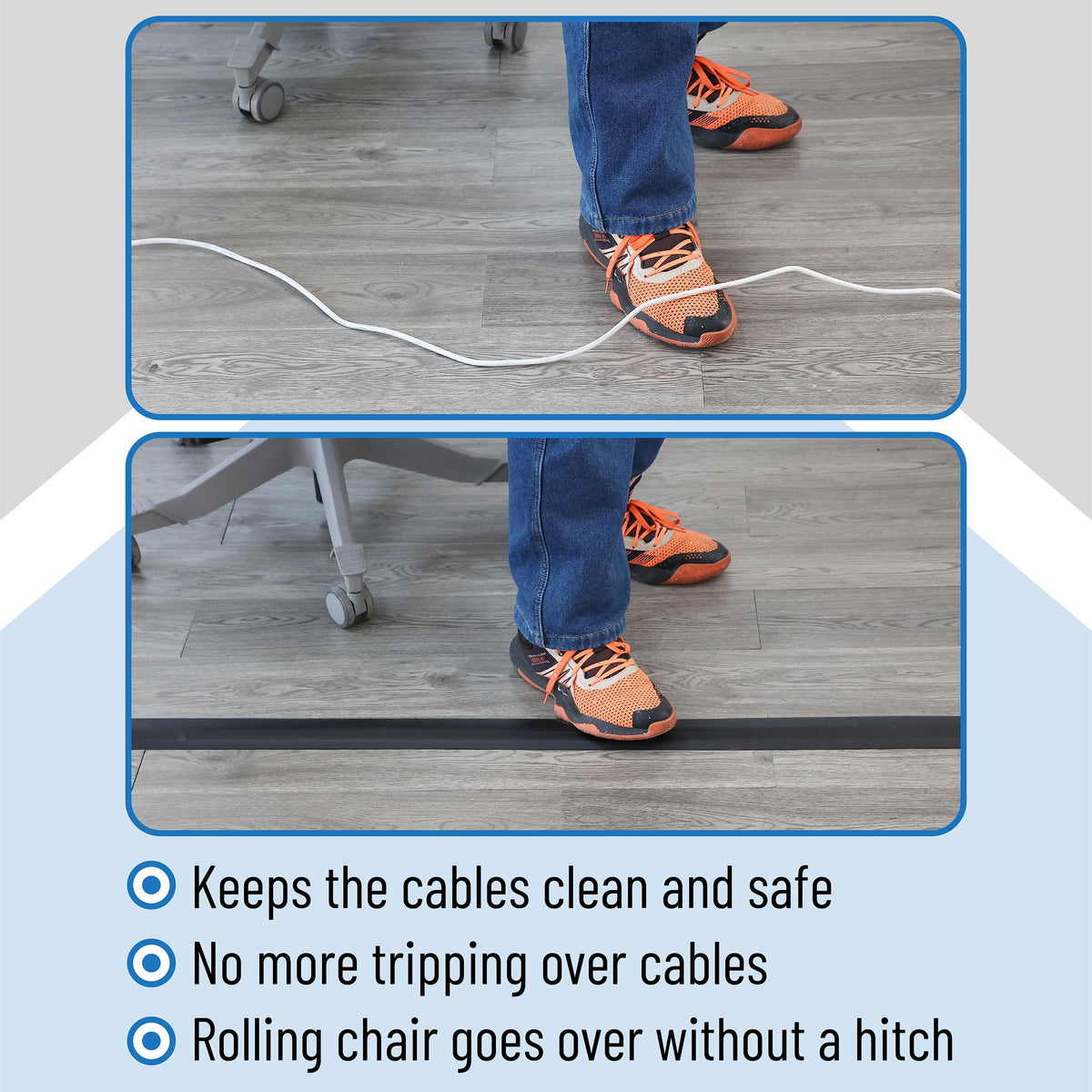 Bates Choice indoor-outdoor cord cover performs well across spaces and weather conditions.