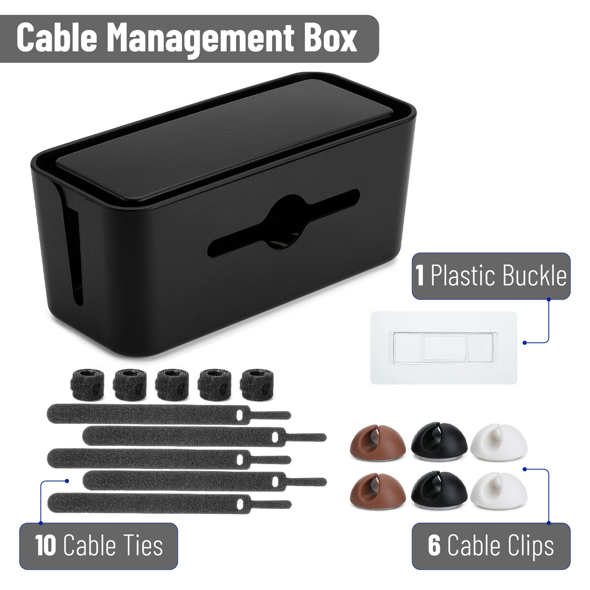 Bates Choice open lid showing inside space for secure power strip