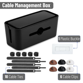 Bates Choice open lid showing inside space for secure power strip