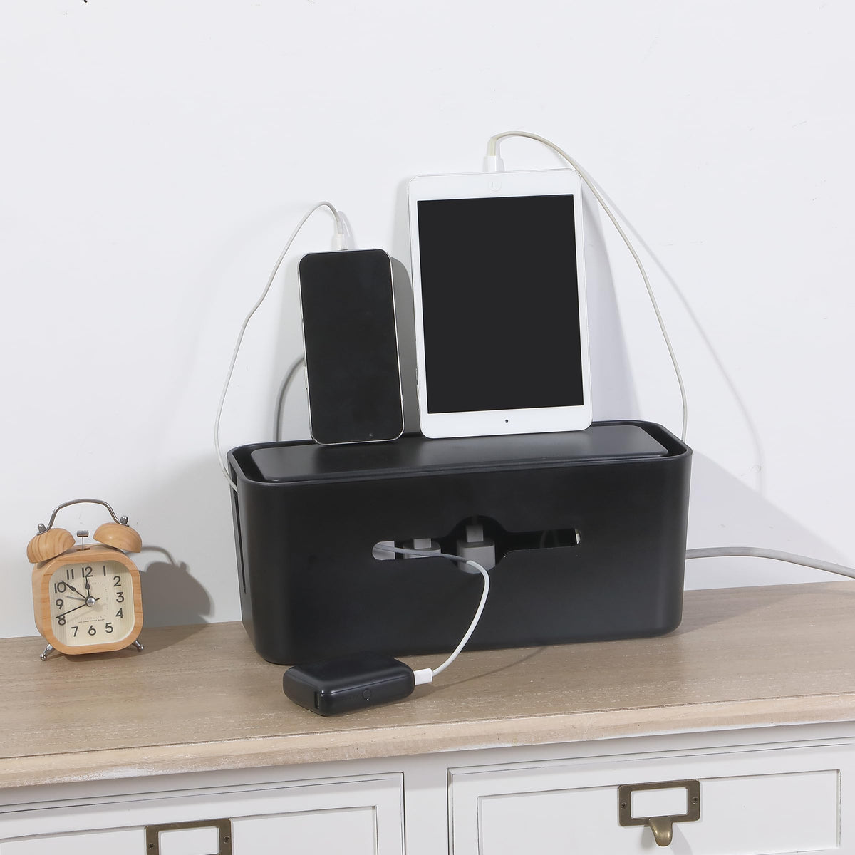 Bates Choice beside power strip demonstrating fit and scale for easy compatibility