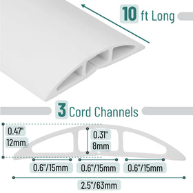 Bates Choice three-channel cord protector keeps cables neatly separated and safe