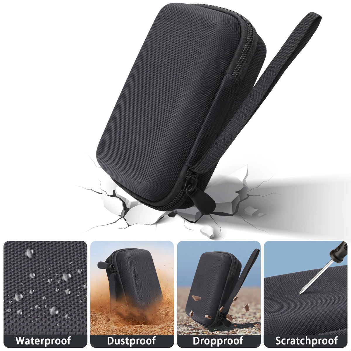Baval case side profile showing water‑resistant shell, shields TP‑Link M8550 from splashes