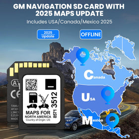 Close-up of the map card interior label with updated routes across USA, Canada, and Mexico.