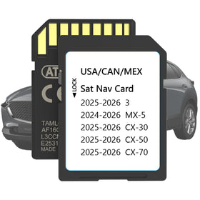 Bawanfa Plus Mazda navigation card inserted in the SD slot for offline maps.