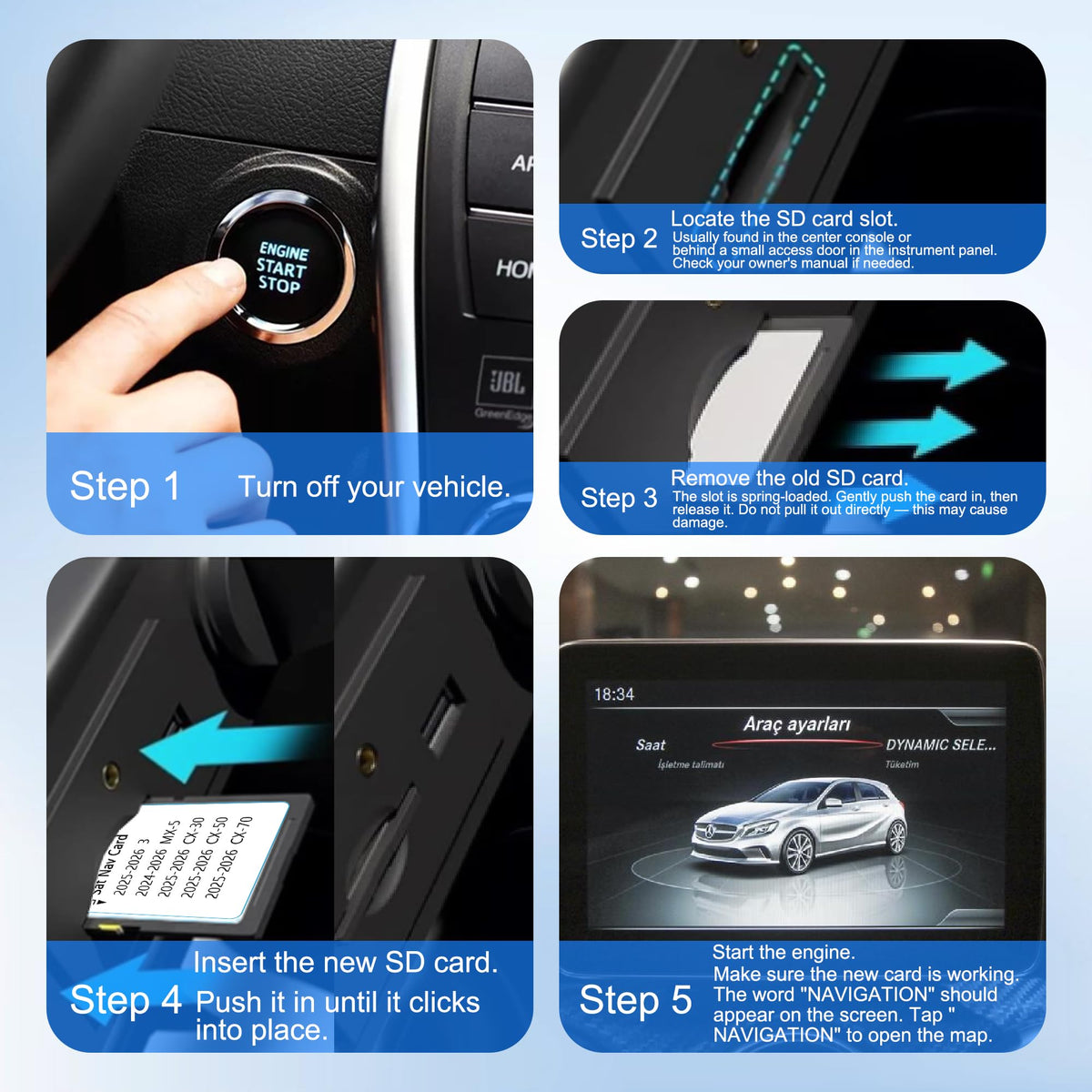 Bawanfa Plus navigation card during installation — plug-and-play setup.