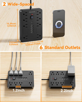 Bawmwim mounted on wall via holes for tidy, elevated power access