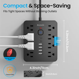 The Bawmwim surge protector dual mounting slots allow flexible placement.