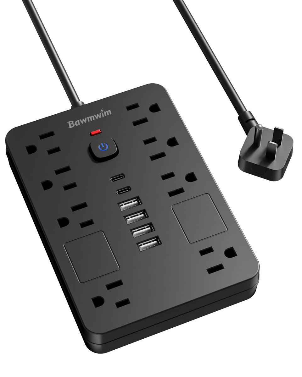 Bawmwim surge protector with eight outlets for versatile charging and setup