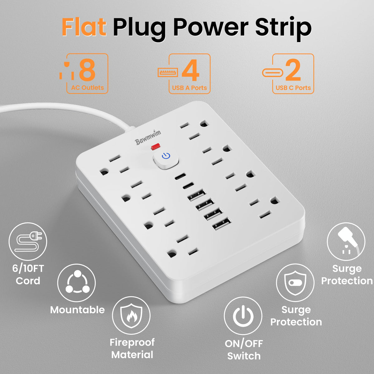 Bawmwim USB-A and USB-C ports detail, fast device charging benefit