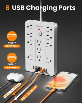 Bawmwim wide outlet spacing image showing bulky adapter fit and efficient layout
